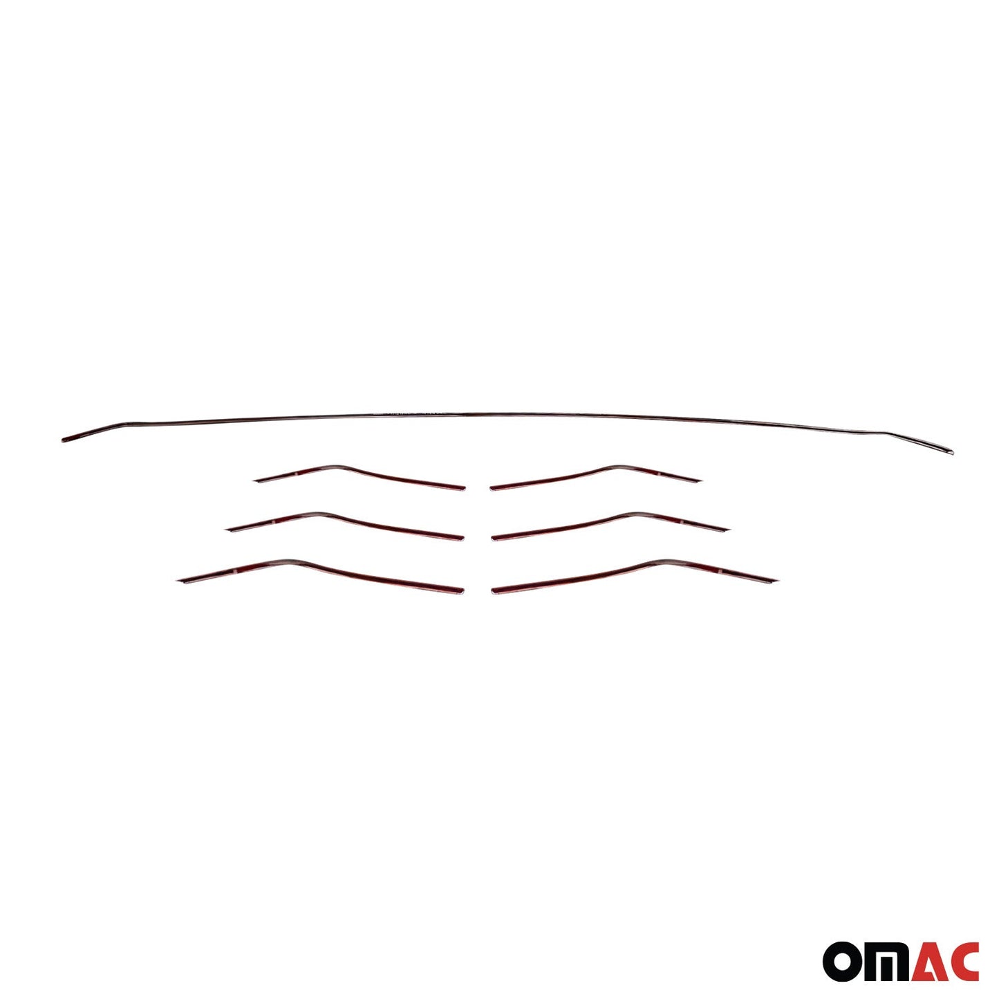 Kühlergrill Leisten Grillleisten für Renault Megane 2015-2025 Chrom Silber 7x