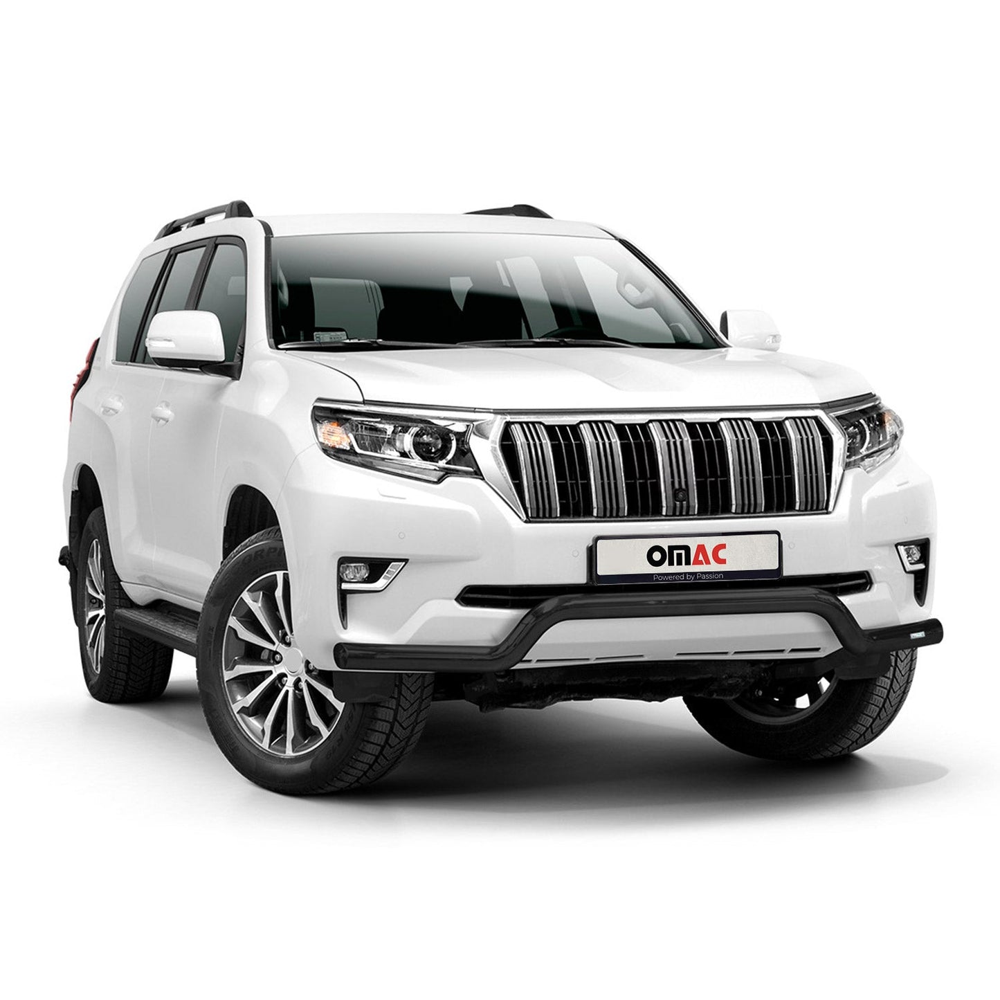 Edelstahl Frontschutzbügel für Toyota Land Cruiser 150 2017-2022 ABE Schwarz