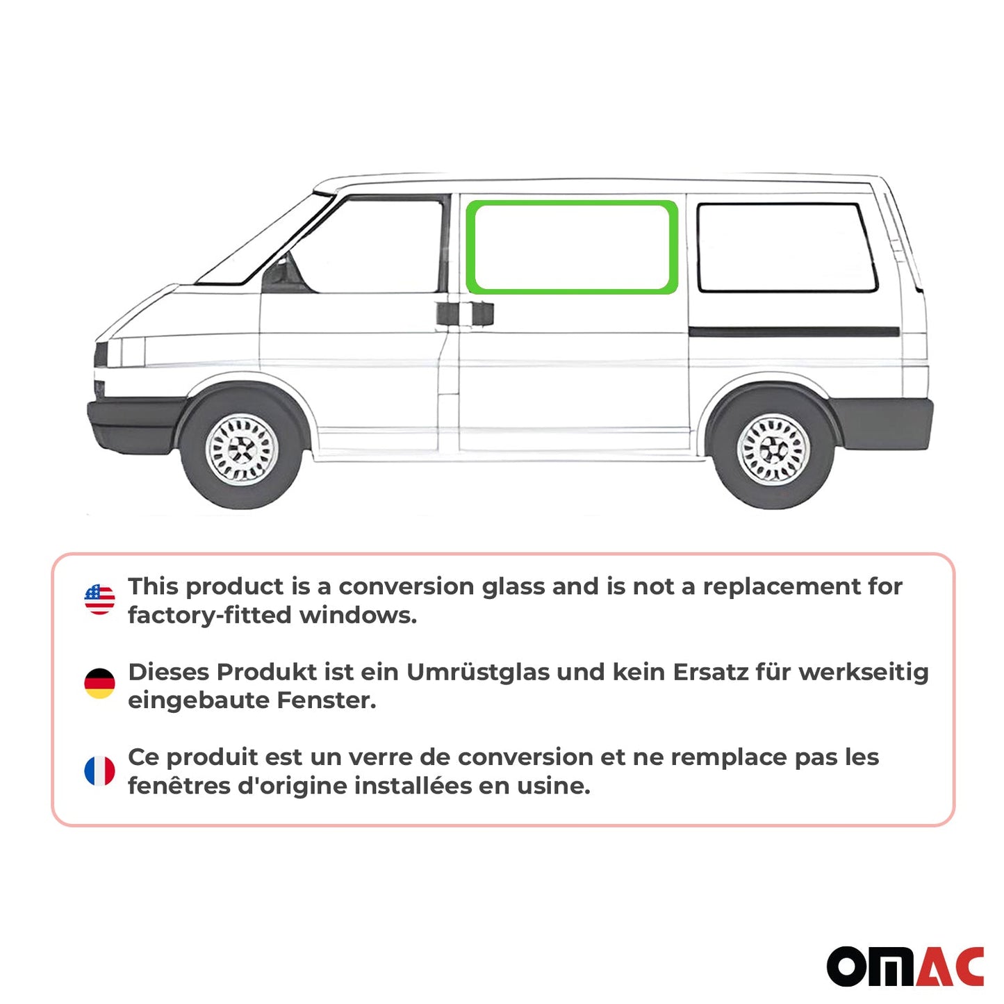 Seitenfenster Auto Fenster für VW T4 Transporter 1990-2003 Vorne Links L1 L2