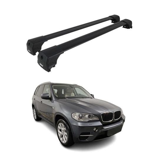 Dachträger Grundtäger für BMW X5 E70 2006-2013 75kg Aluminium Schwarz 2 tlg