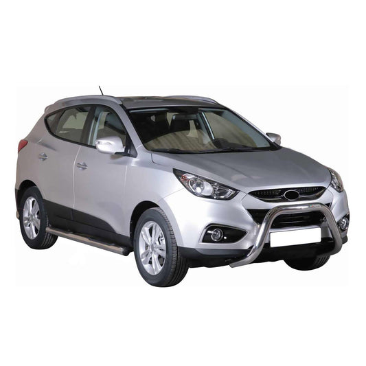 Przedni orurowanie/ochraniacz do Hyundai ix35 2009-2015 ø76mm stalowo-srebrny