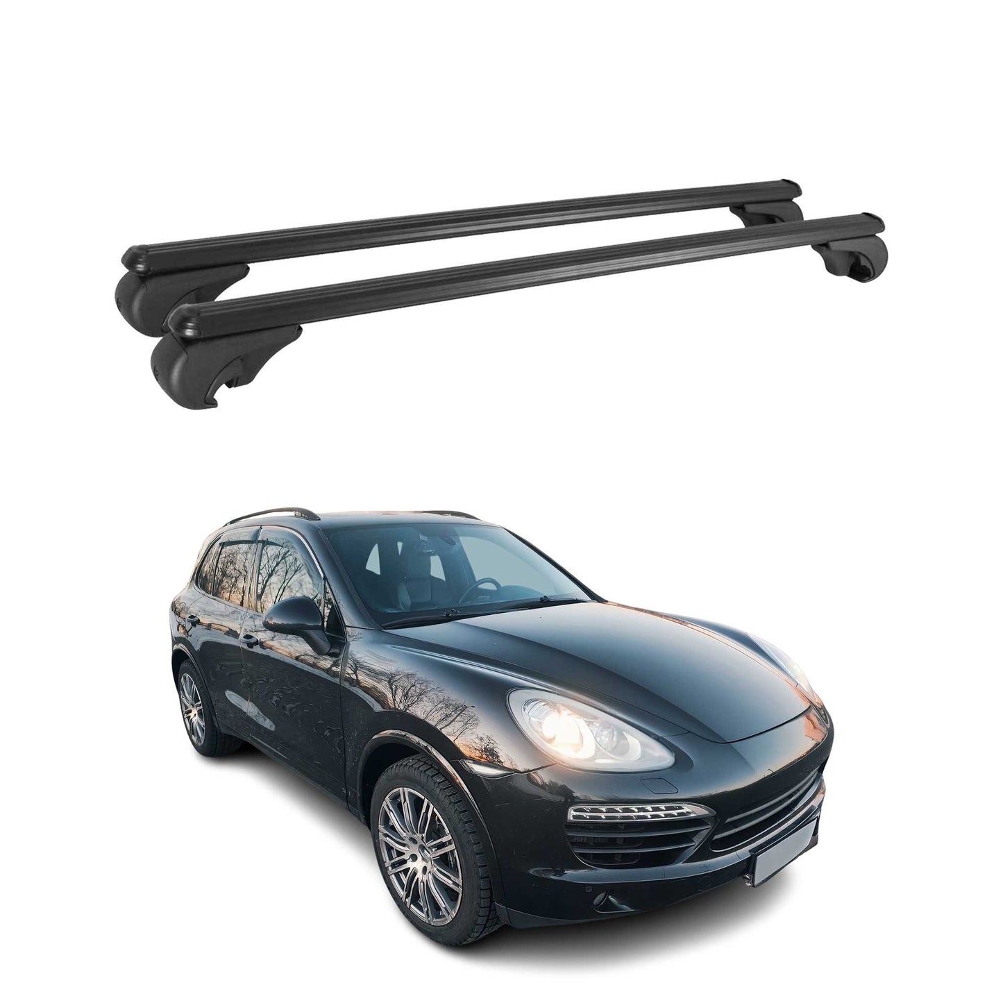 Portbagaj de plafon pentru Porsche Cayenne 2010-2018 75kg aluminiu negru 2 buc