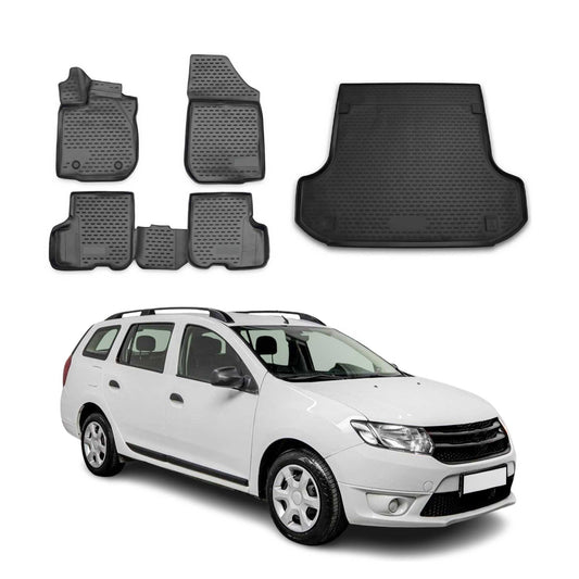 Set covorașe și portbagaj Dacia Logan / MCV 2013-2016 TPE Negru