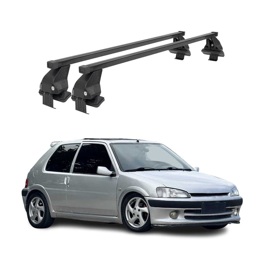 Menabo Dachträger Grundtäger für Peugeot 106 1991-2003 5tür 50kg Stahl Schwarz