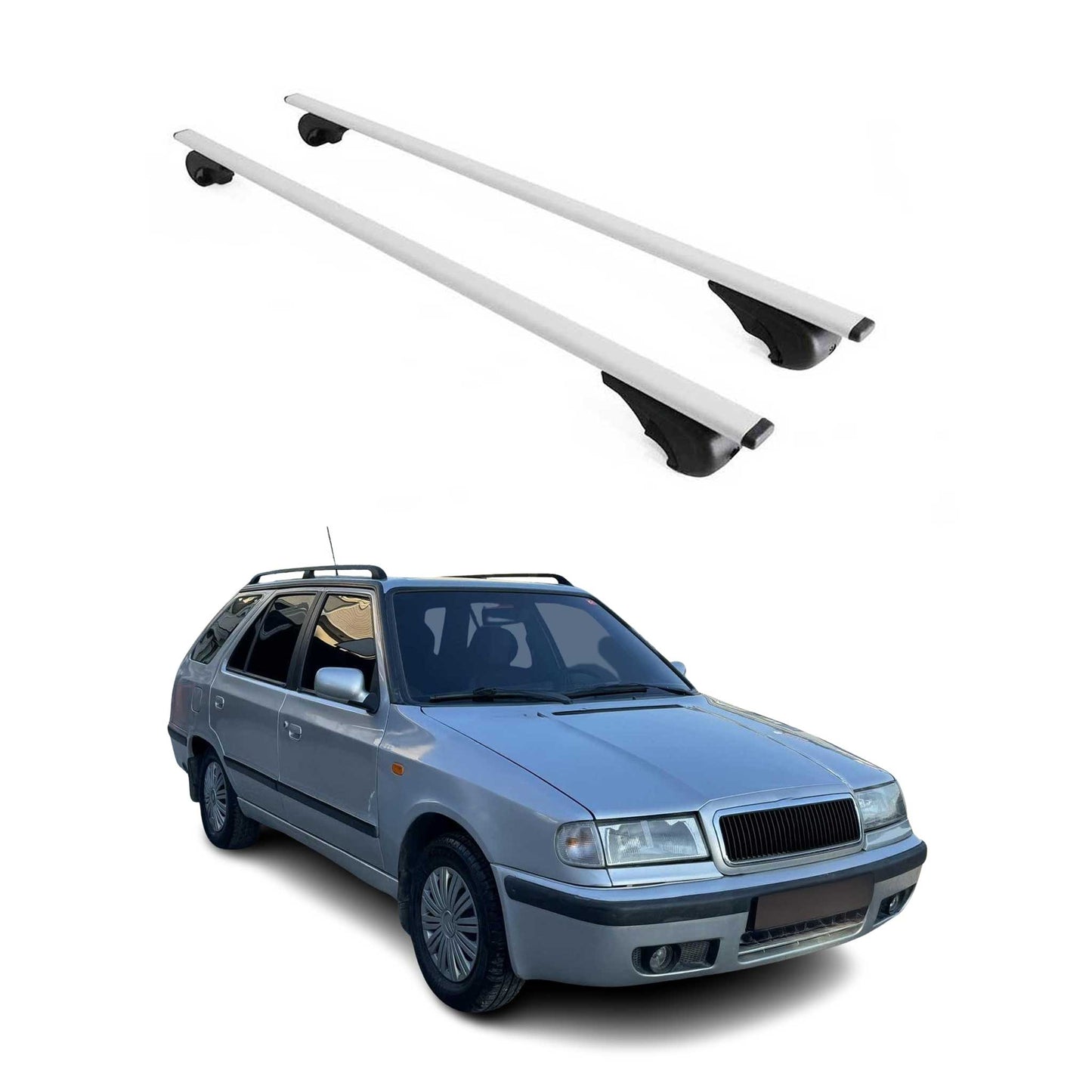 Dachträger Gepäckträger für Skoda Felicia Kombi 1996-2001 Metall Grau