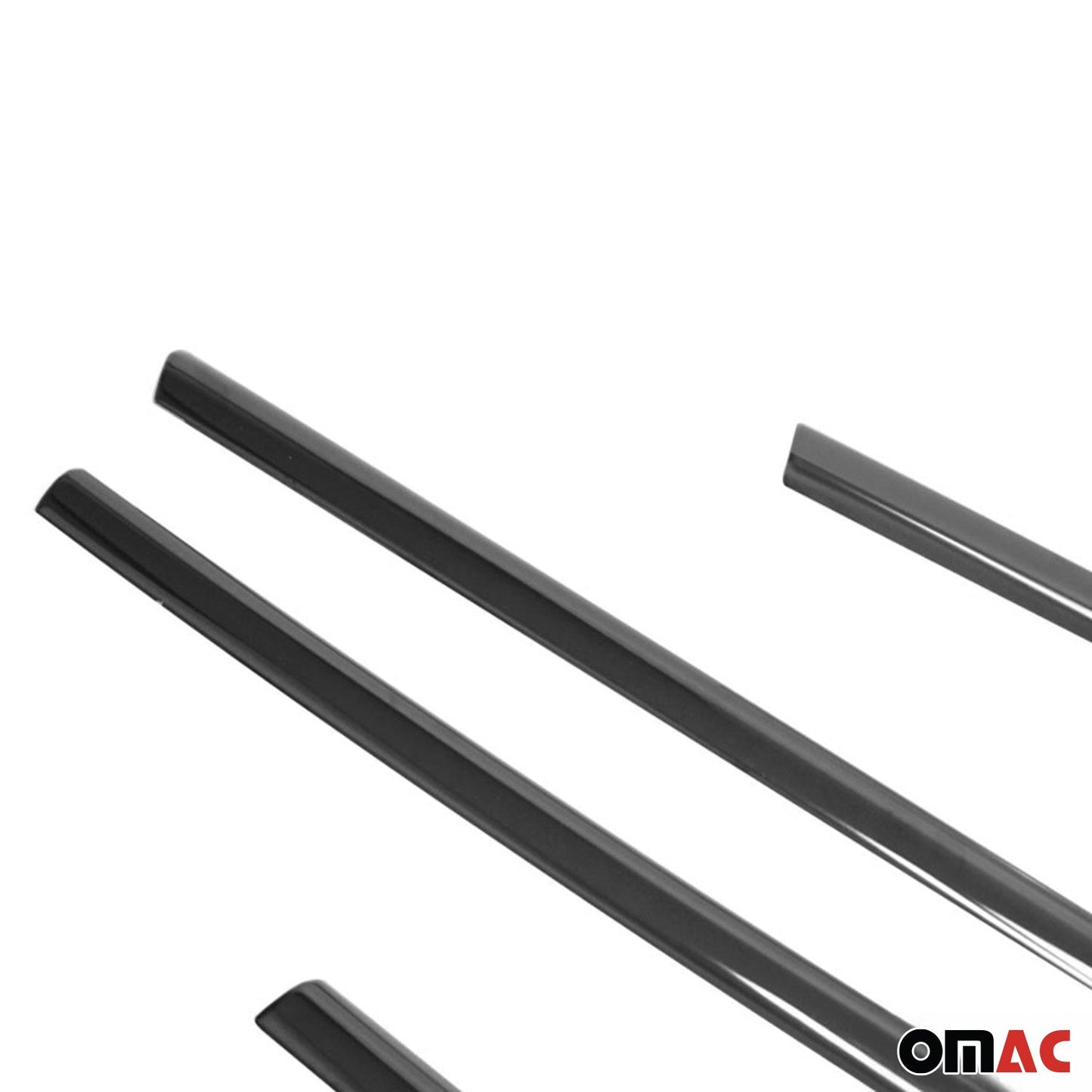 Benzi decorative pentru geamuri Renault Clio hatchback 2012-2019, crom închis, 8 buc.