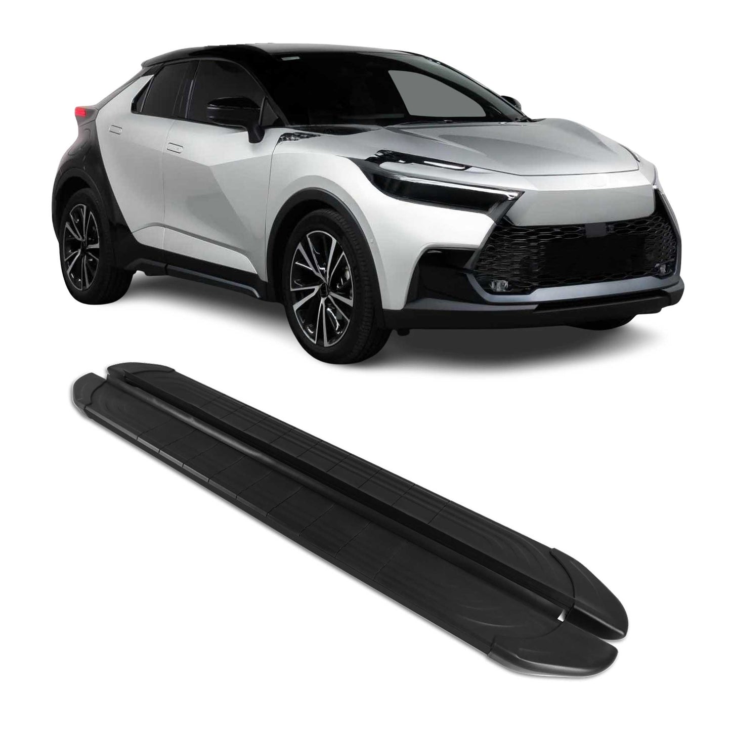 Trittbretter Seitenschweller für Toyota C-HR AX20 2023-2025 Aluminium Schwarz 2x