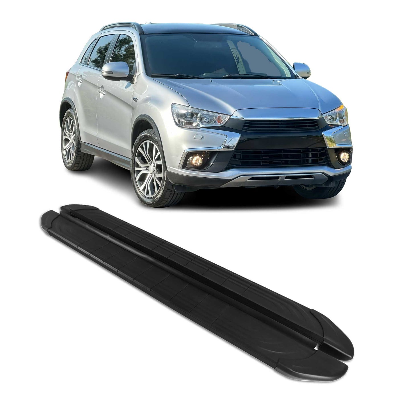 Trittbretter Seitenschweller für Mitsubishi ASX 2010-2022 Alu  Schwarz 2 tlg
