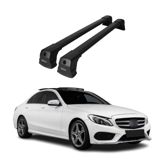 Dachträger Gepäckträger für Mercedes C Klasse W205 2014-2021 Aluminium Schwarz