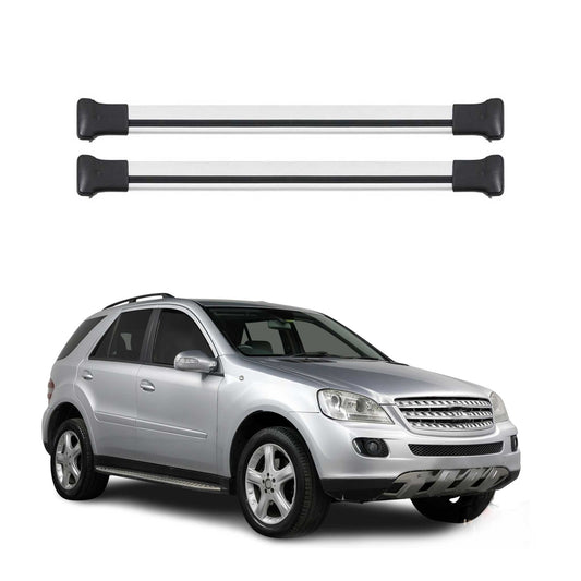 Portbagaj de plafon pentru Mercedes ML Class W164 2005-2011 75kg aluminiu argintiu 2x