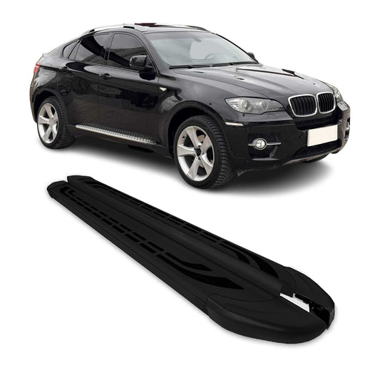 Trittbretter Seitenschweller für BMW X6 2008-2014 Schwarz Aluminium 2 tlg