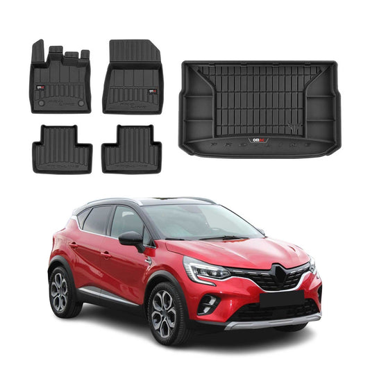 OMAC Fußmatten & Kofferraumwanne Set für Renault Captur 2019-2025 Gummi TPE 5x