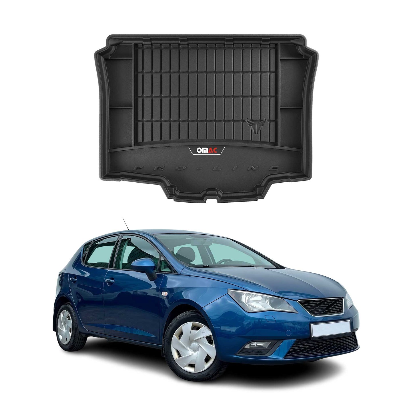 OMAC Gummi Kofferraumwanne für Seat Ibiza SC 2008-2017 TPE Laderaumwanne Schwarz