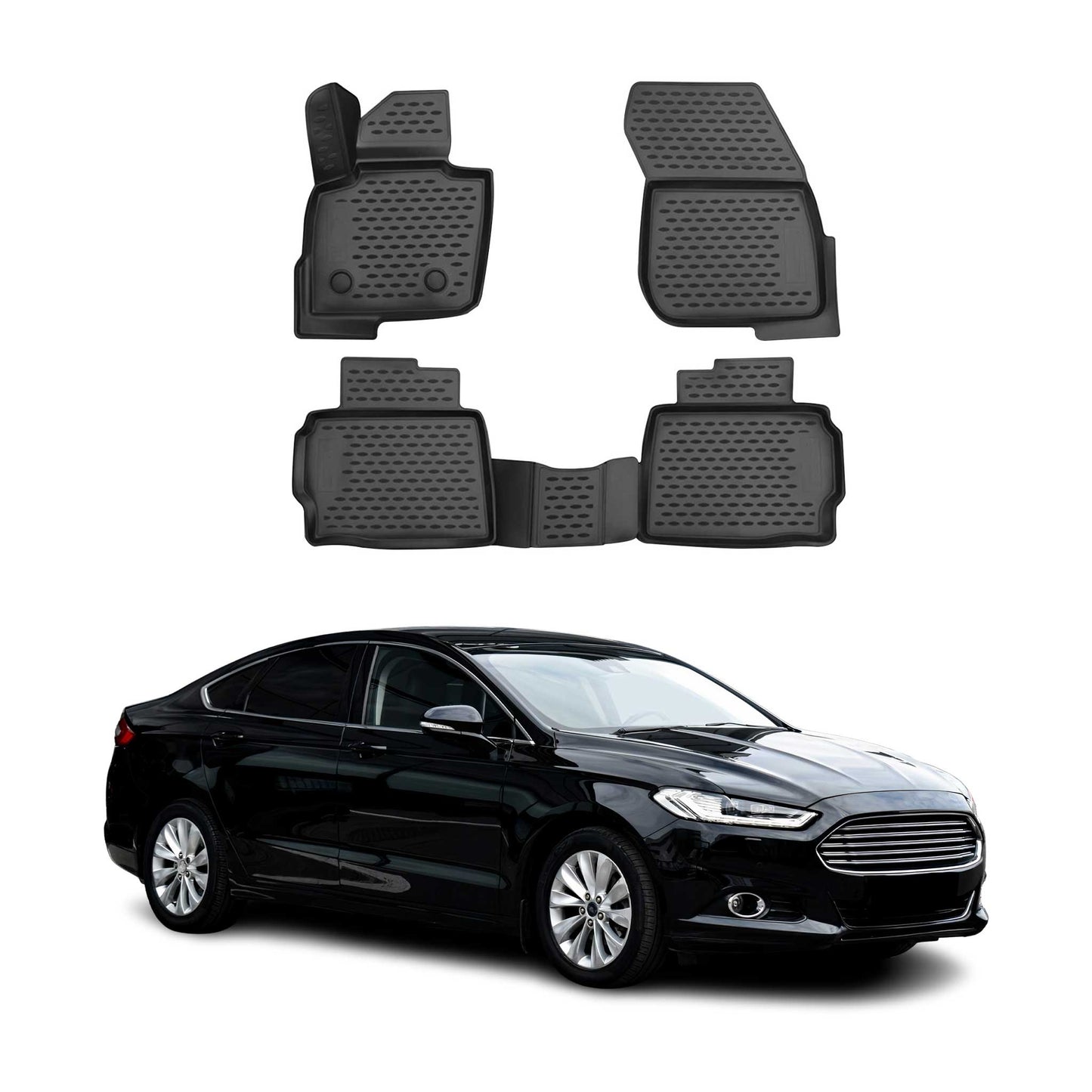 2014-2022 Ford Mondeo mk5 Fußmatten TPE Schwarz 4 tlg