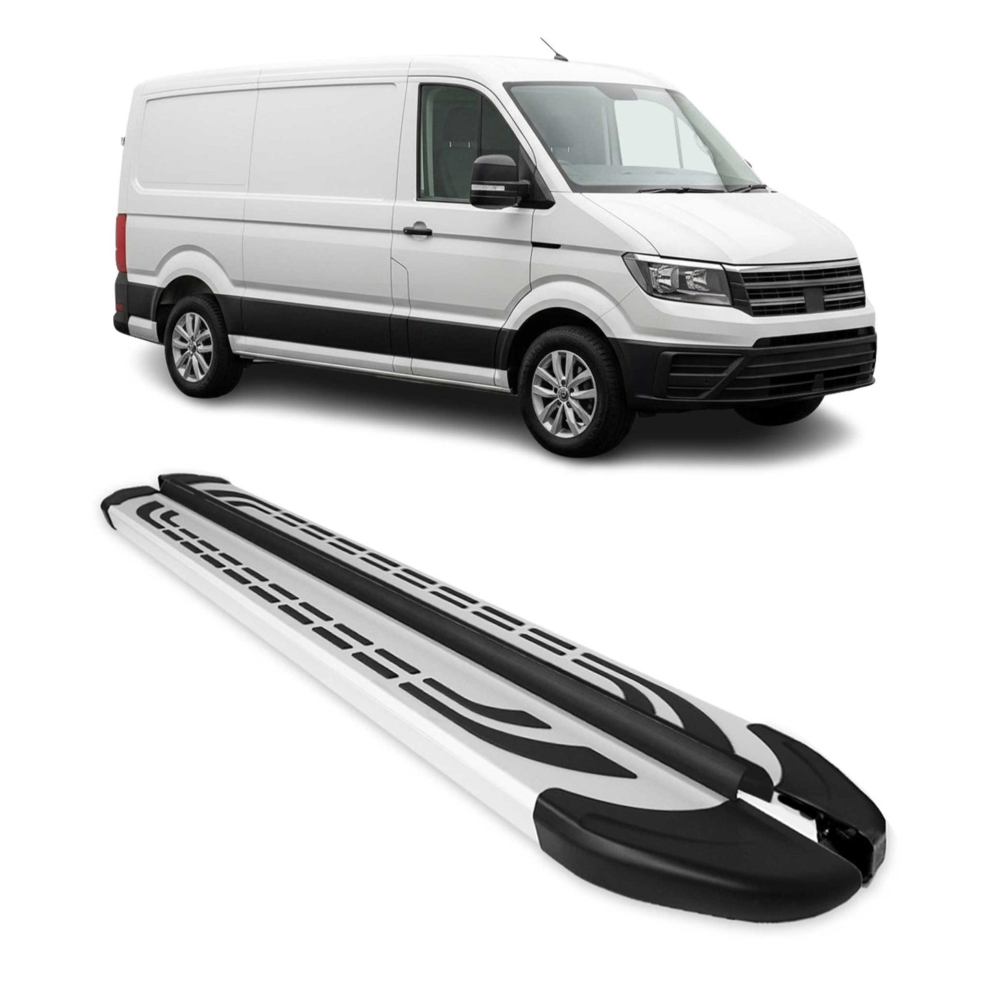Trittbretter Seitenschweller für VW Crafter 2017-2025 L1 Silber Aluminium 2 tlg