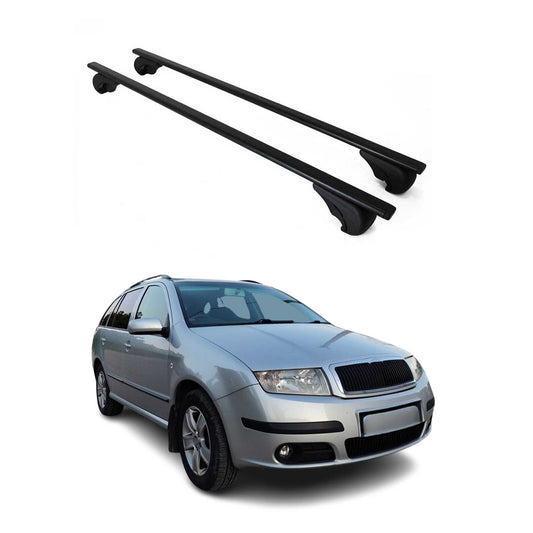Portbagaj de plafon pentru Skoda Fabia Praktik 2000-2007 75kg, negru metalic, 2x