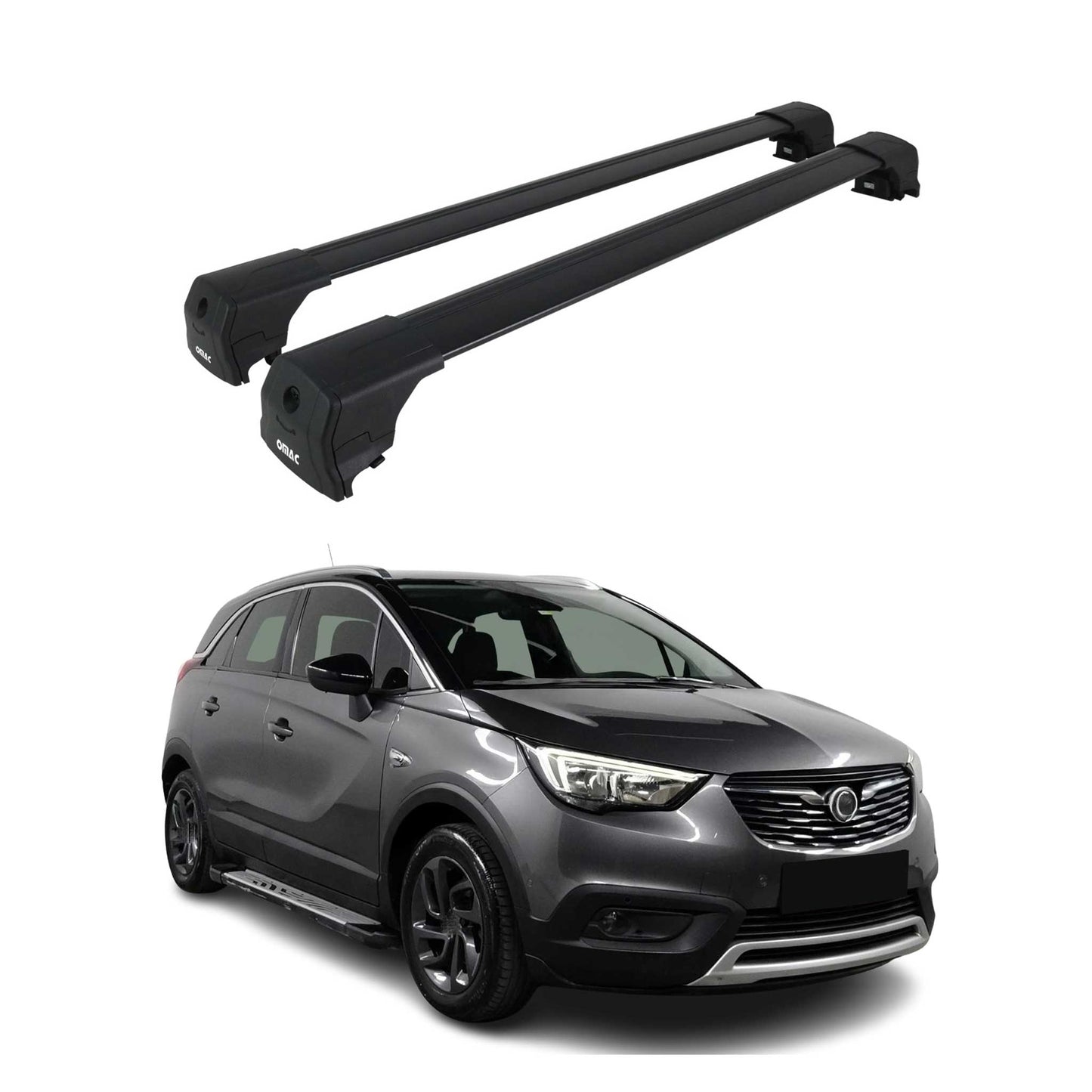 Portbagaj de plafon pentru Opel Crossland / Crossland X 2019-2025 75kg Negru 2x