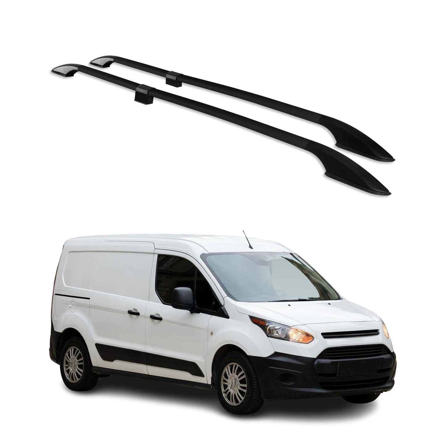Dachreling für Ford Transit / Tourneo Connect V408 2014-21 Langer L2 Alu Schwarz