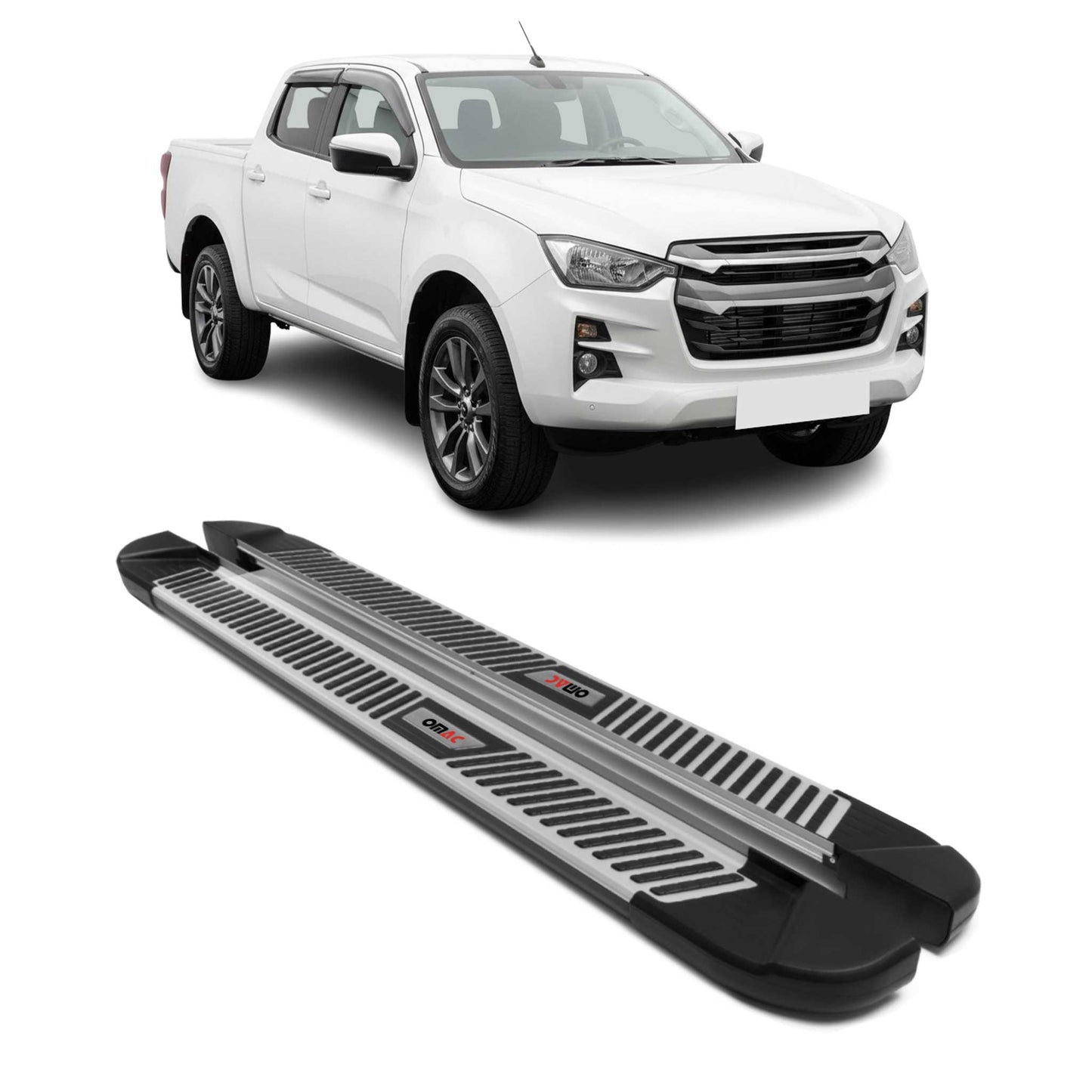 2019-2025 Isuzu D-max III Trittbretter Seitenschweller Seitenbretter Aluminium Schwarz Silber
