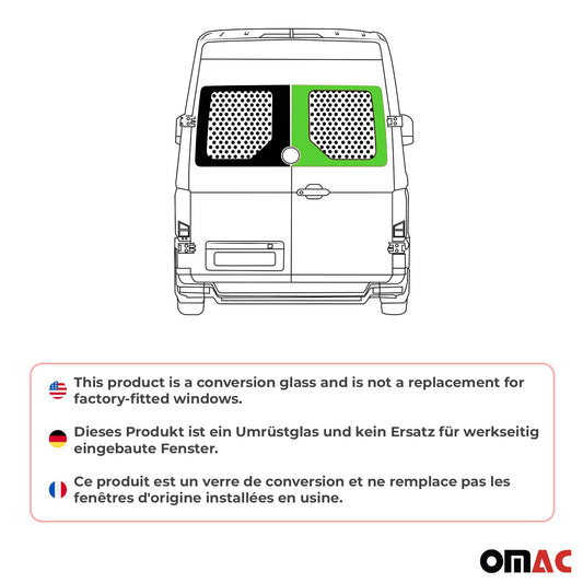 Heckscheibe Fenster für VW Crafter 2018-2025 Doppelflügeltür Hinten Rechts L2 L3