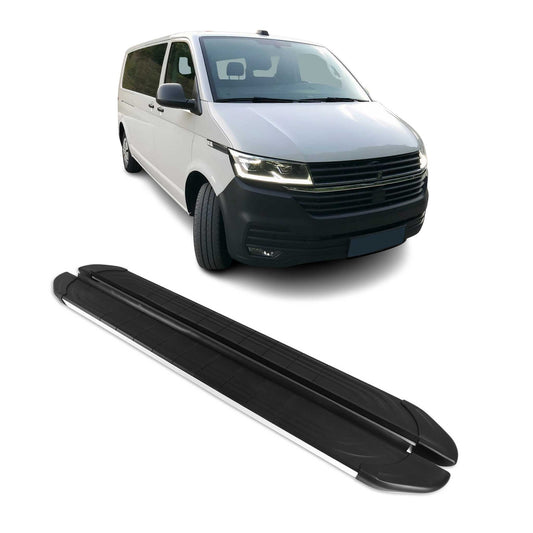 Trittbretter Seitenschweller für VW T6 T6.1 alle 2015-2022 L2 Alu Schwarz Grau