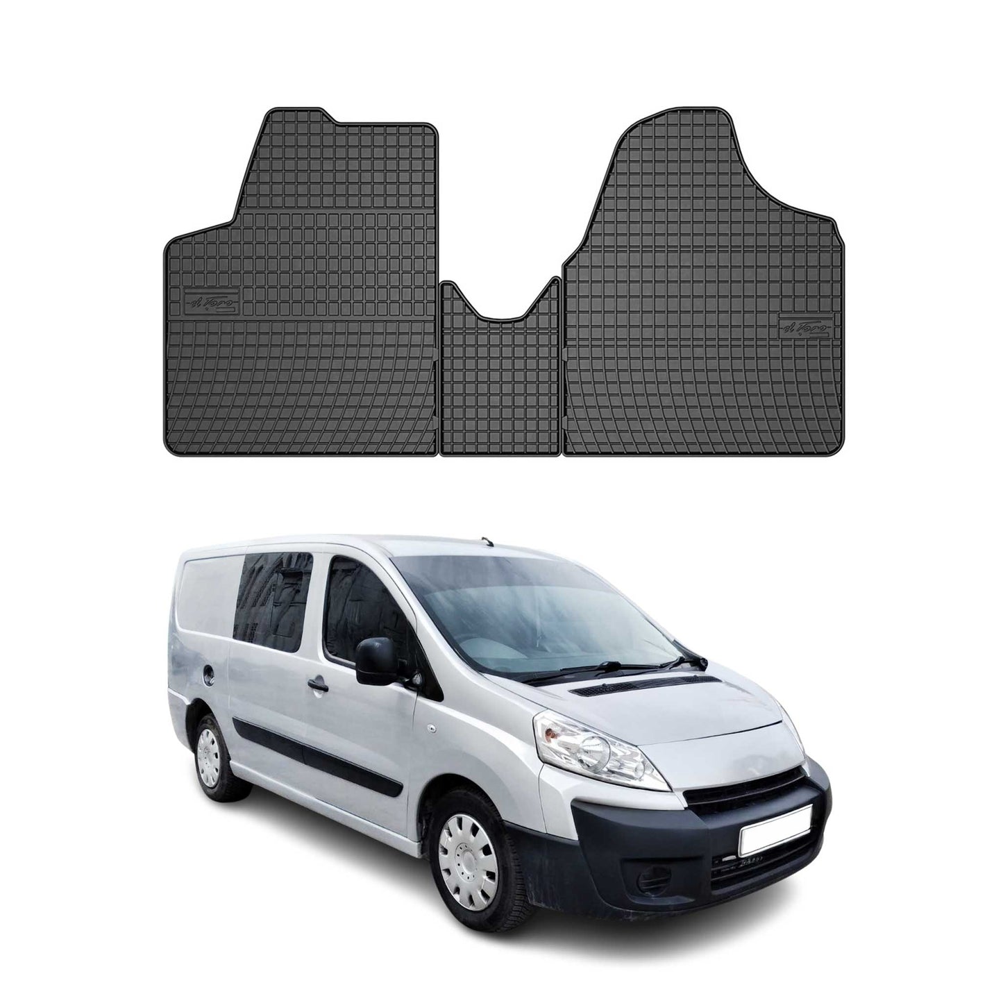 Covorașe cauciuc Citroen Jumpy 2007-2016, set 3 piese, negru