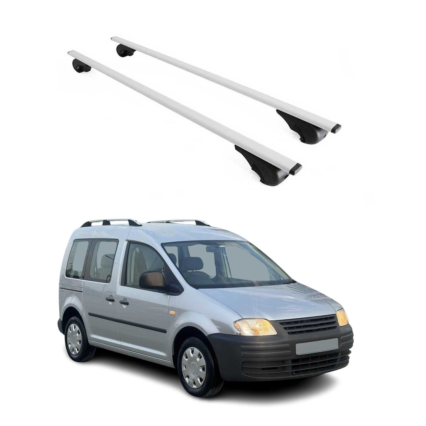 Dachträger Grundtäger für VW Caddy 2004-2020 75kg Metall Silber 2 tlg