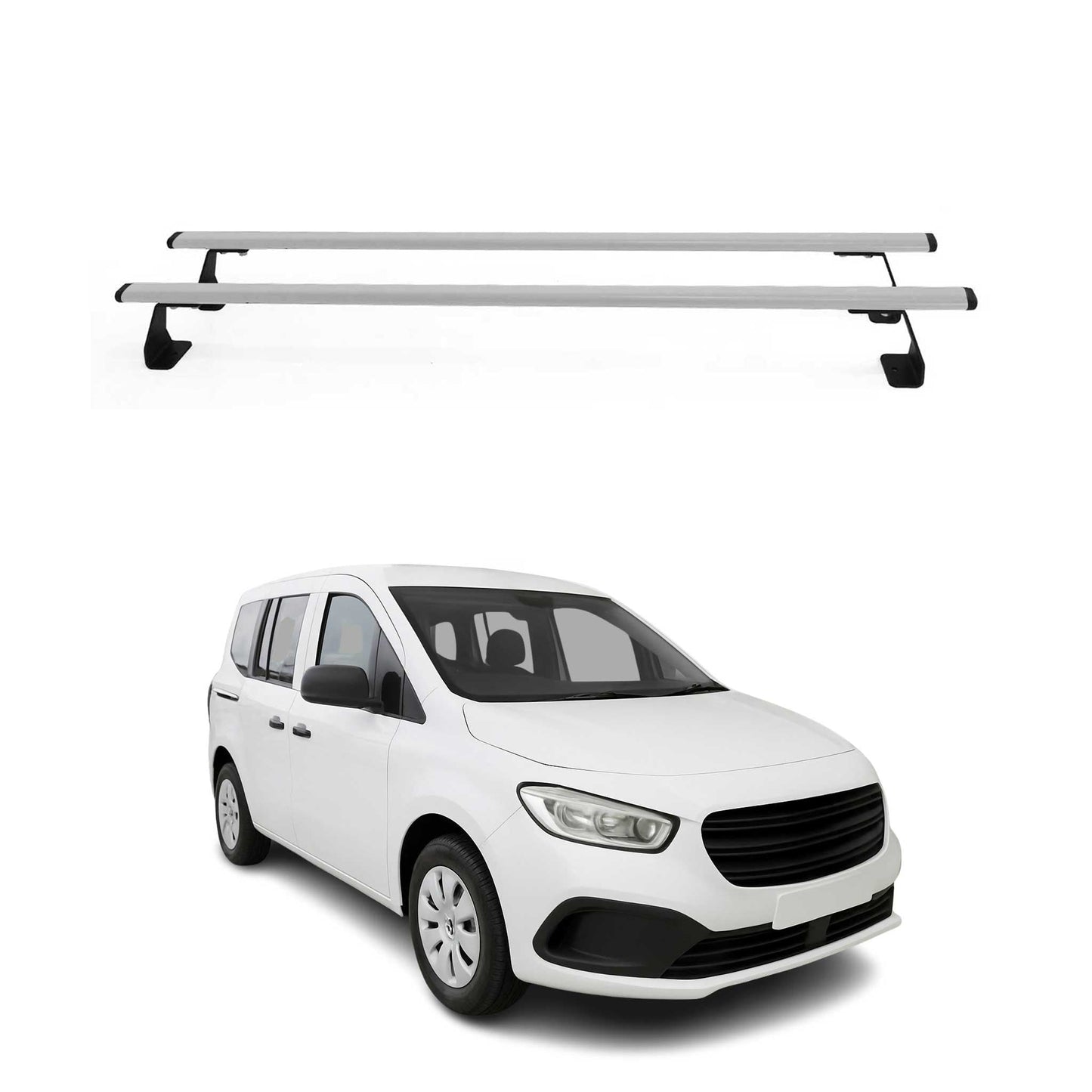 Portbagaj de plafon pentru Mercedes Citan W420 2021-2025 75kg oțel argintiu 2 buc