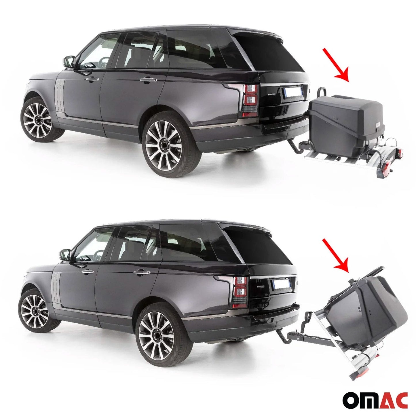 Bagażnik tylny Menabo, skrzynia tylna, skrzynia transportowa, bagażnik tylny, skrzynia samochodowa, czarny, Mizar 300L