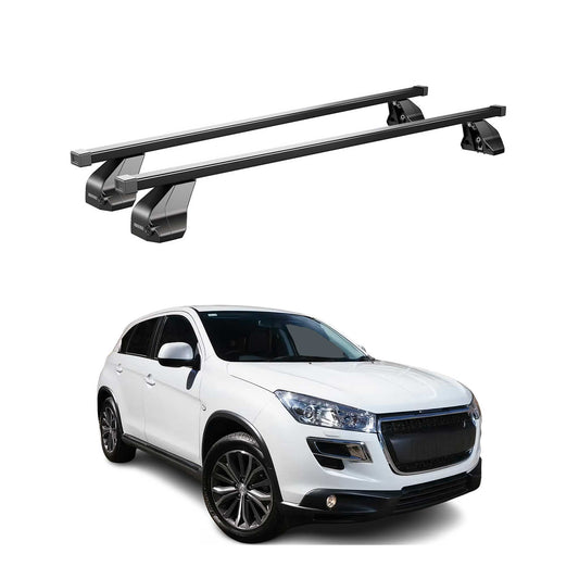 Menabo Dachträger Grundtäger für Peugeot 4008 2012-2017 75kg Stahl Schwarz 2 tlg
