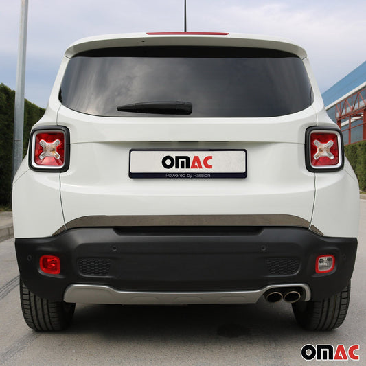 Bandă decorativă portbagaj, bandă decorativă spate pentru Jeep Renegade 2014-2024, oțel inoxidabil, culoare închisă, set 3 piese