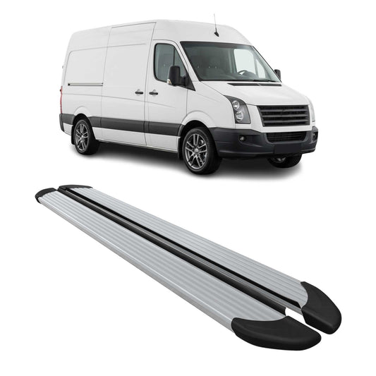 Seitenschweller Trittbretter Schweller für VW Crafter 2006-2018 L2 L3 Alu Grau
