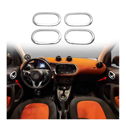 Türgriff Blende Türgriffkappen für Renault Twingo 2007-2014 Edelstahl Silber 4x