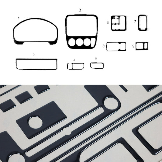 Ornamente interioare pentru cockpit Honda HR-V 1999-2006, set 13 piese, aspect negru lucios