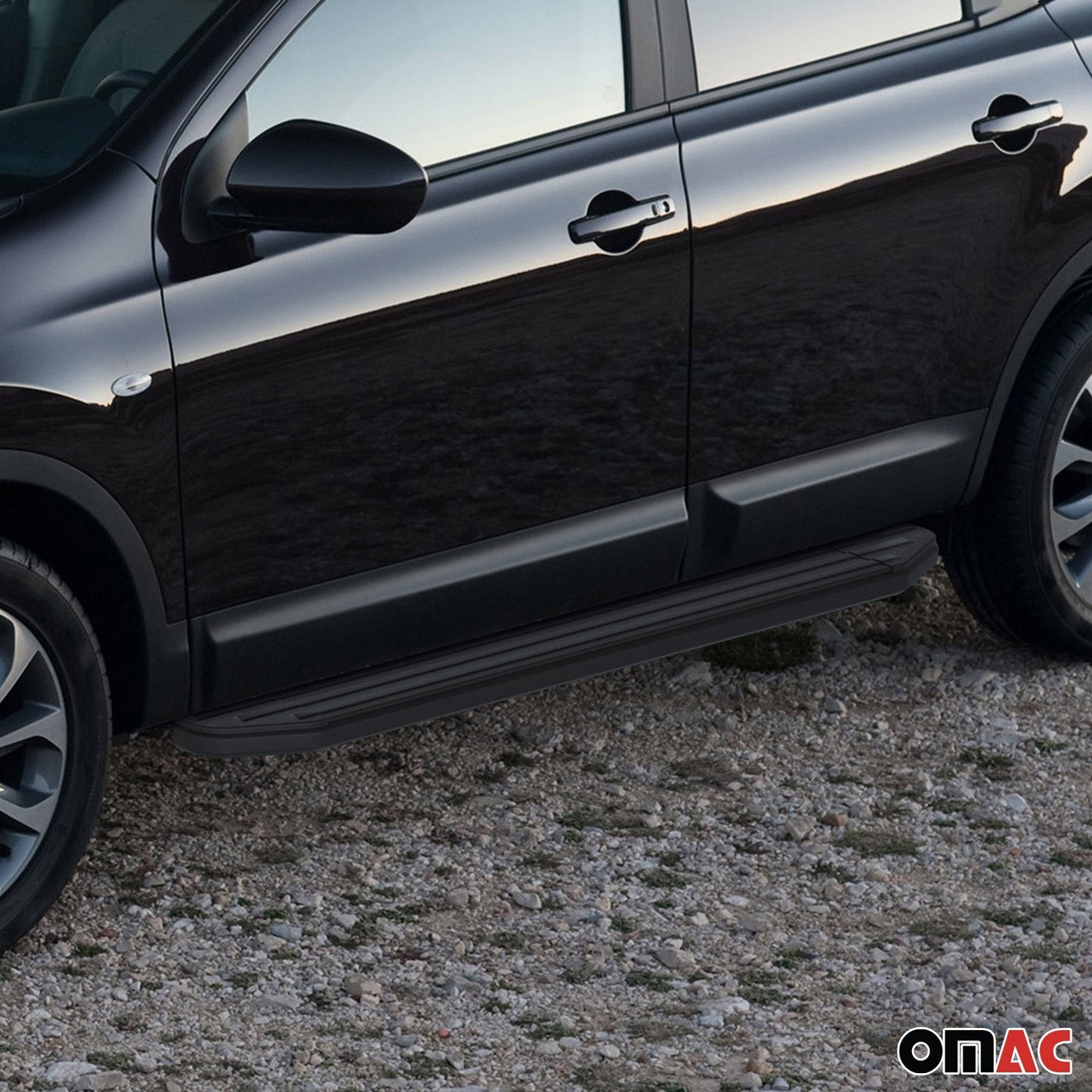 Trittbretter Seitenschweller für Nissan Qashqai J10 2006-14 ABE Schwarz Alu