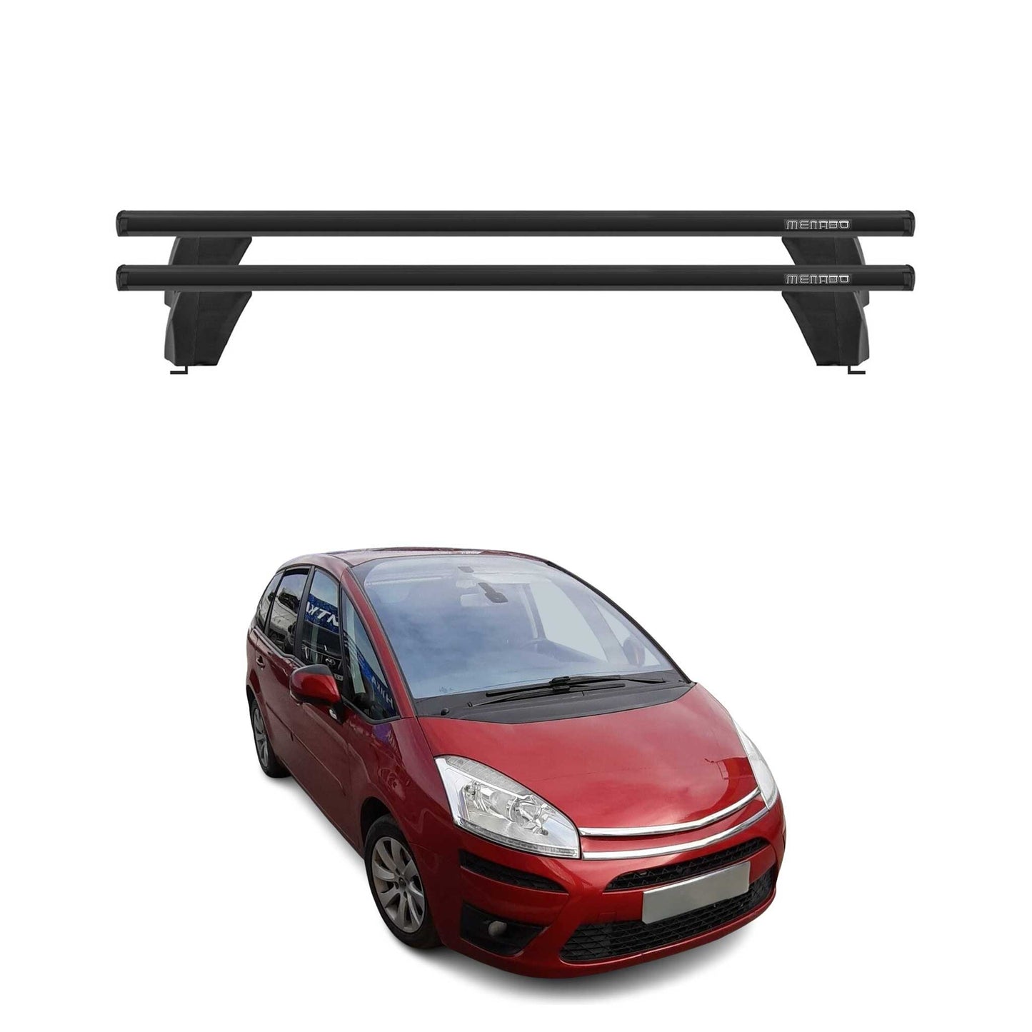 Menabo Dachträger Grundtäger für Citroen C4 Picasso 2006-2013 75kg Alu Schwarz