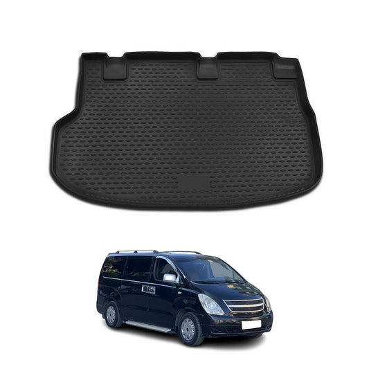 Kofferraummatte Kofferraumwanne für Hyundai H-1 2008-2025 Gummi TPE Schwarz