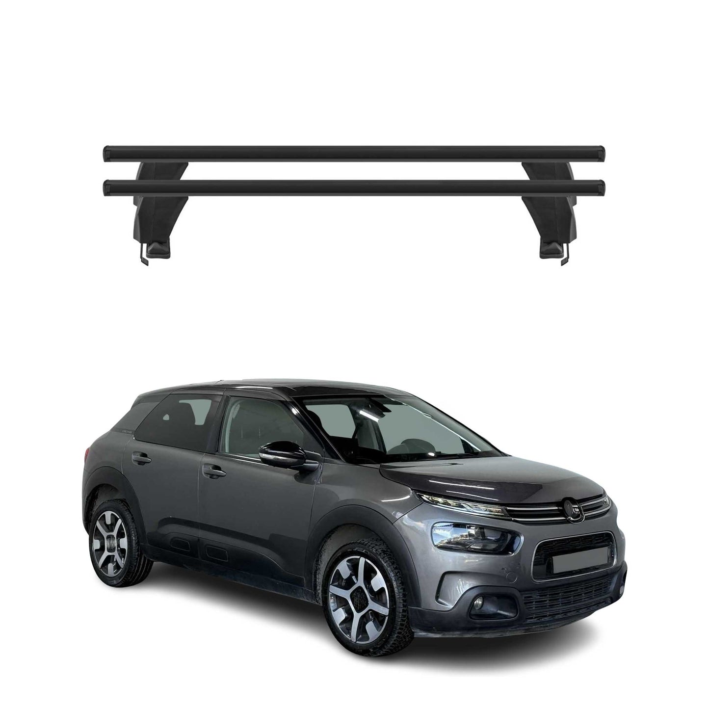 Menabo Dachträger Grundtäger für Citroen C4 Cactus 2018-2024 50kg Alu Schwarz 2x