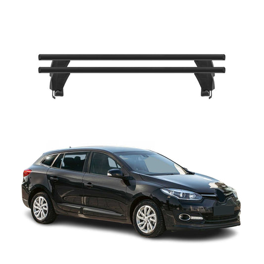 Portbagaj de plafon pentru Renault Megane III Sportour 2009-2016, aluminiu, negru, 2x