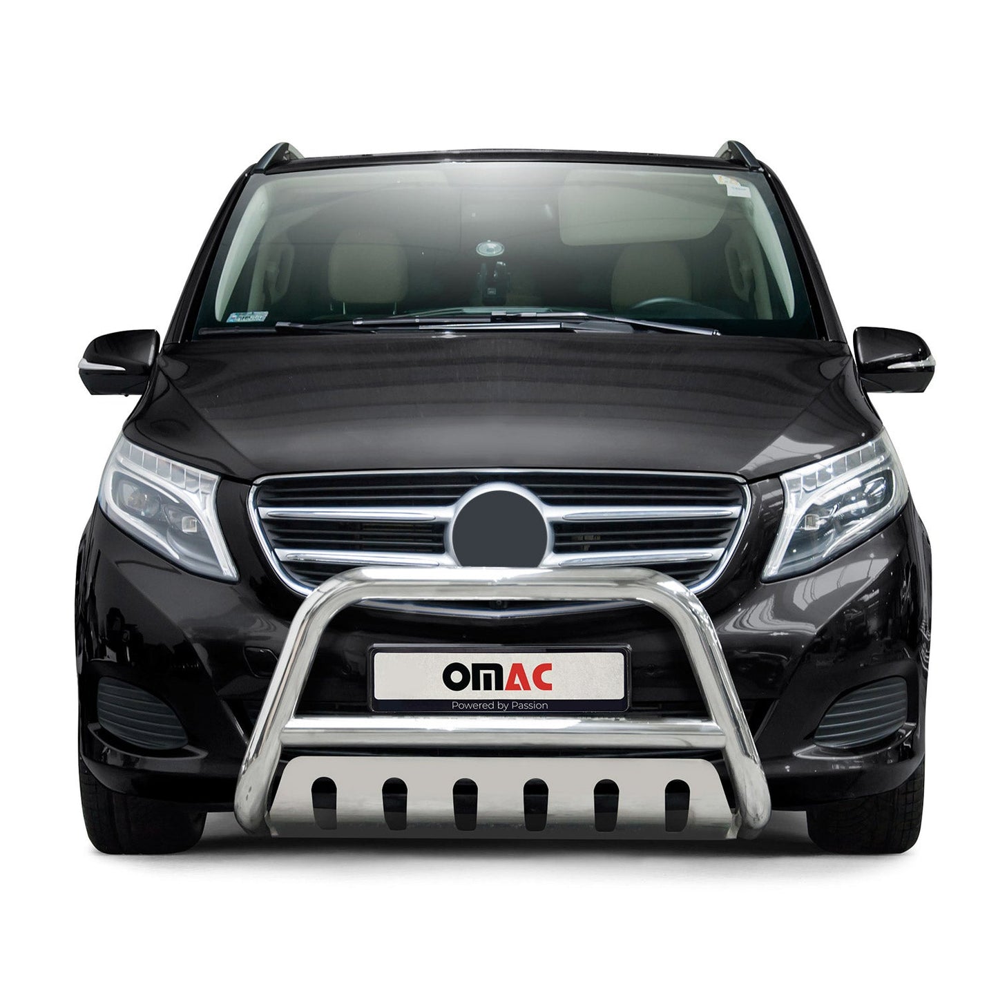 Bară de protecție/buton față pentru Mercedes Clasa 2014-2025, omologată ABE, oțel inoxidabil, argintiu