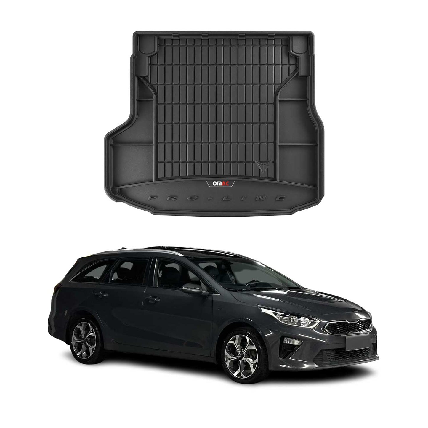 OMAC Gummi Kofferraumwanne für Kia Ceed Kombi 2018-2025 mit Subwoofer TPE