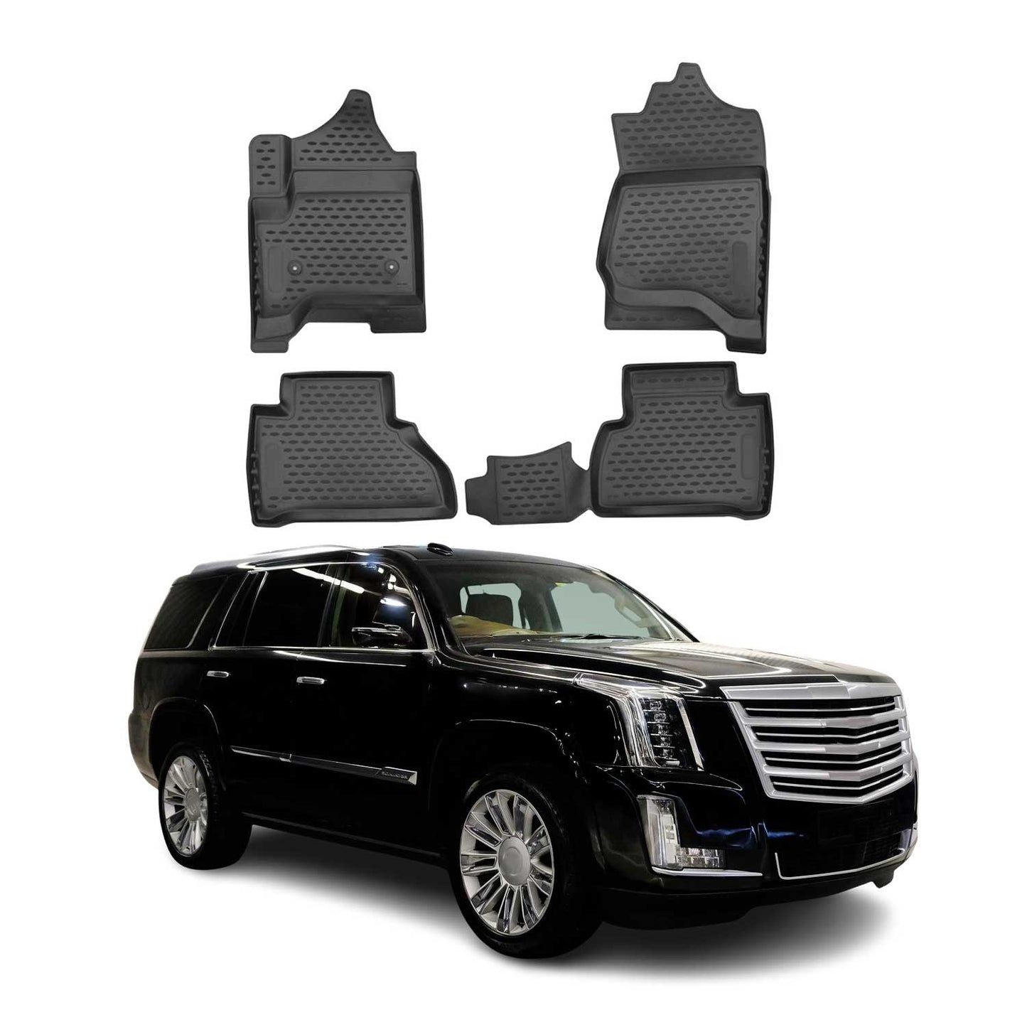 2015-2020 Cadillac Escalade OMAC Gummimatten Fußmatten TPE Matten Schwarz 4x