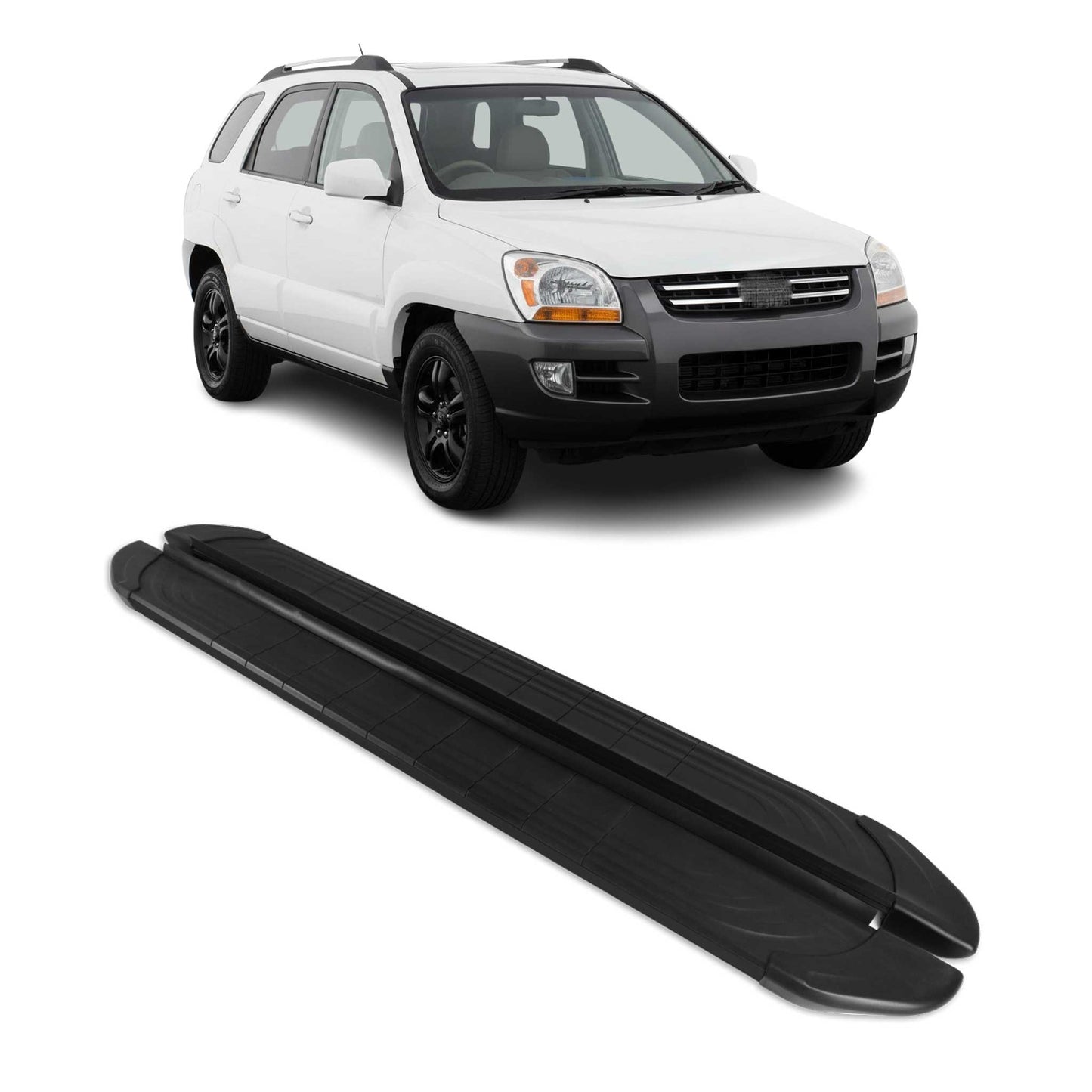 Trittbretter Seitenschweller für Kia Sportage 2004-2010 Aluminium Schwarz 2tlg