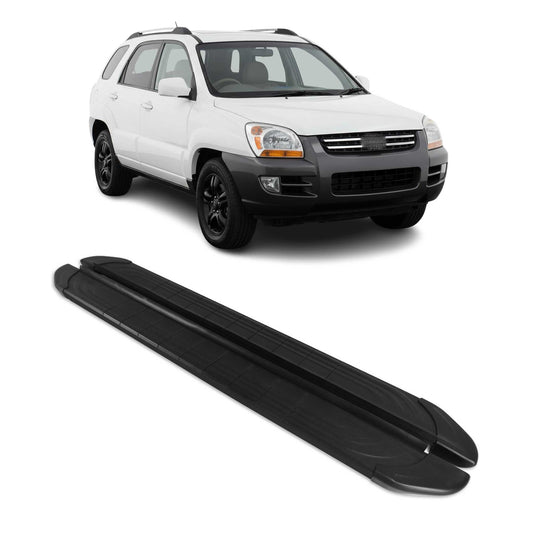 Trittbretter Seitenschweller für Kia Sportage 2004-2010 Aluminium Schwarz 2tlg