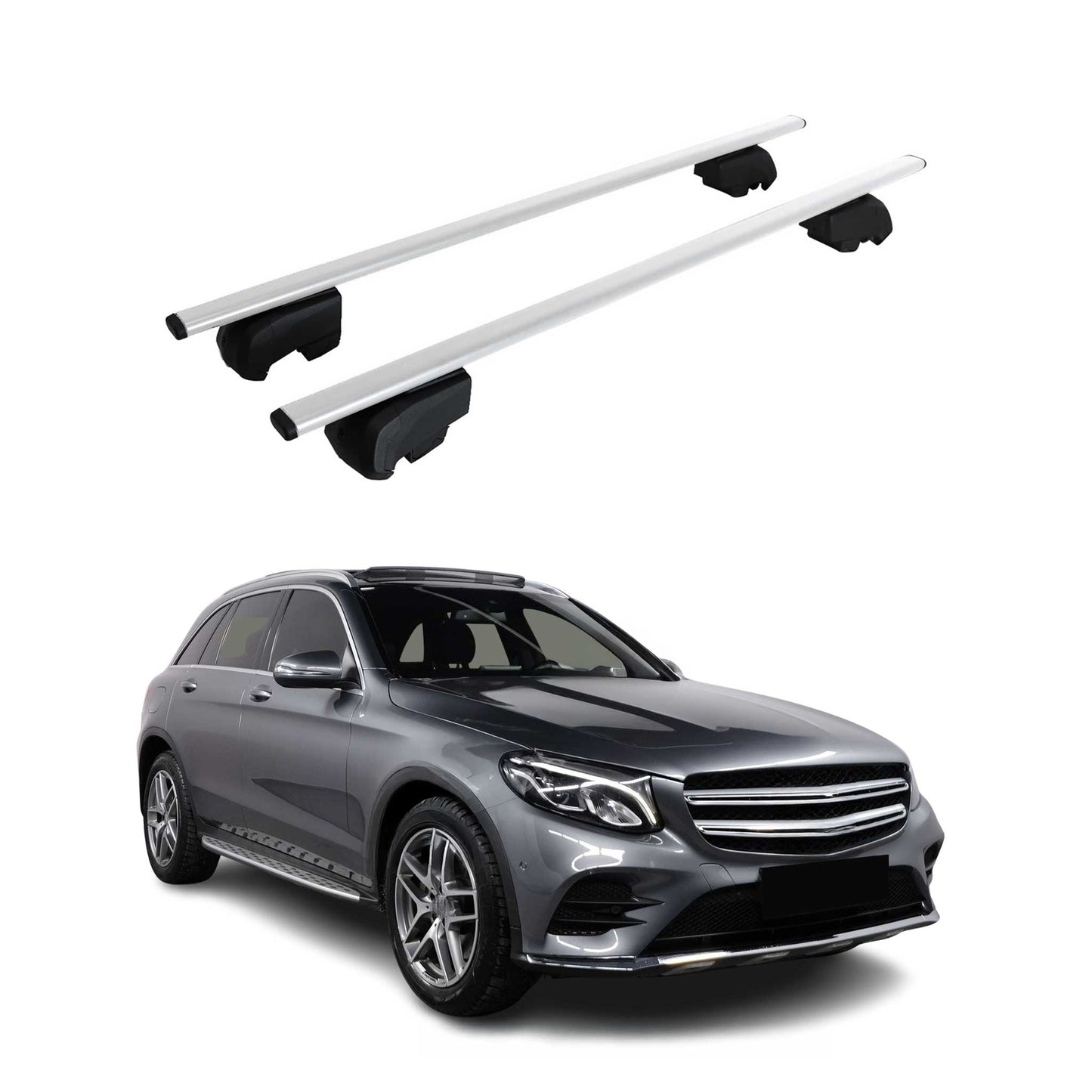 Dachträger Gepäckträger für Mercedes GLC X253 SUV 2015-2023 ABE Metall Silber