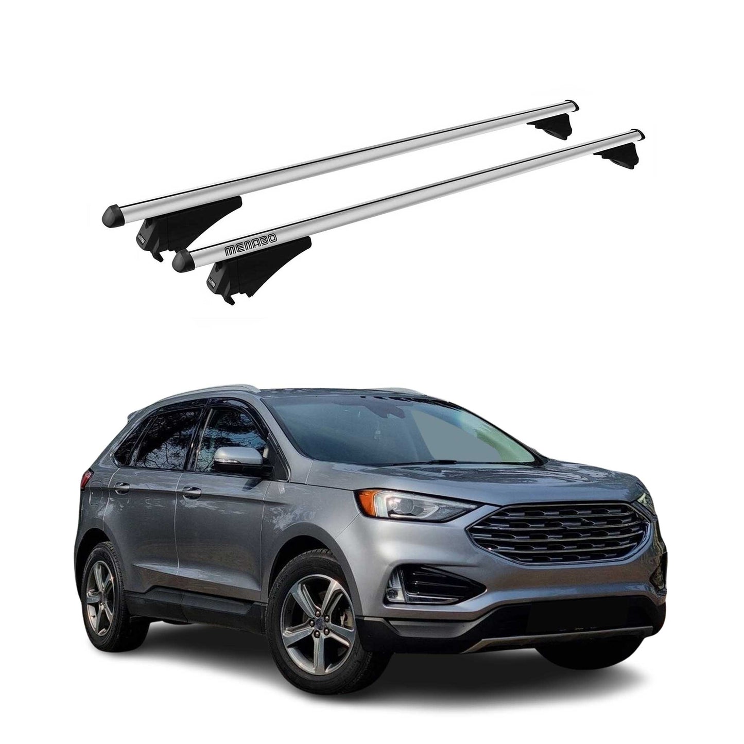 Menabo Dachträger Grundtäger für Ford Edge 2015-2023 75kg Aluminium Silber 2 tlg