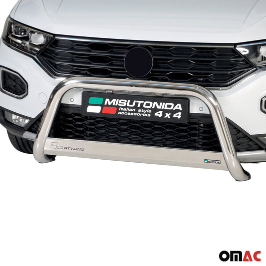 Frontbügel Frontschutzbügel für VW T-Roc 2017-2025 ø63mm Stahl Silber Schutz