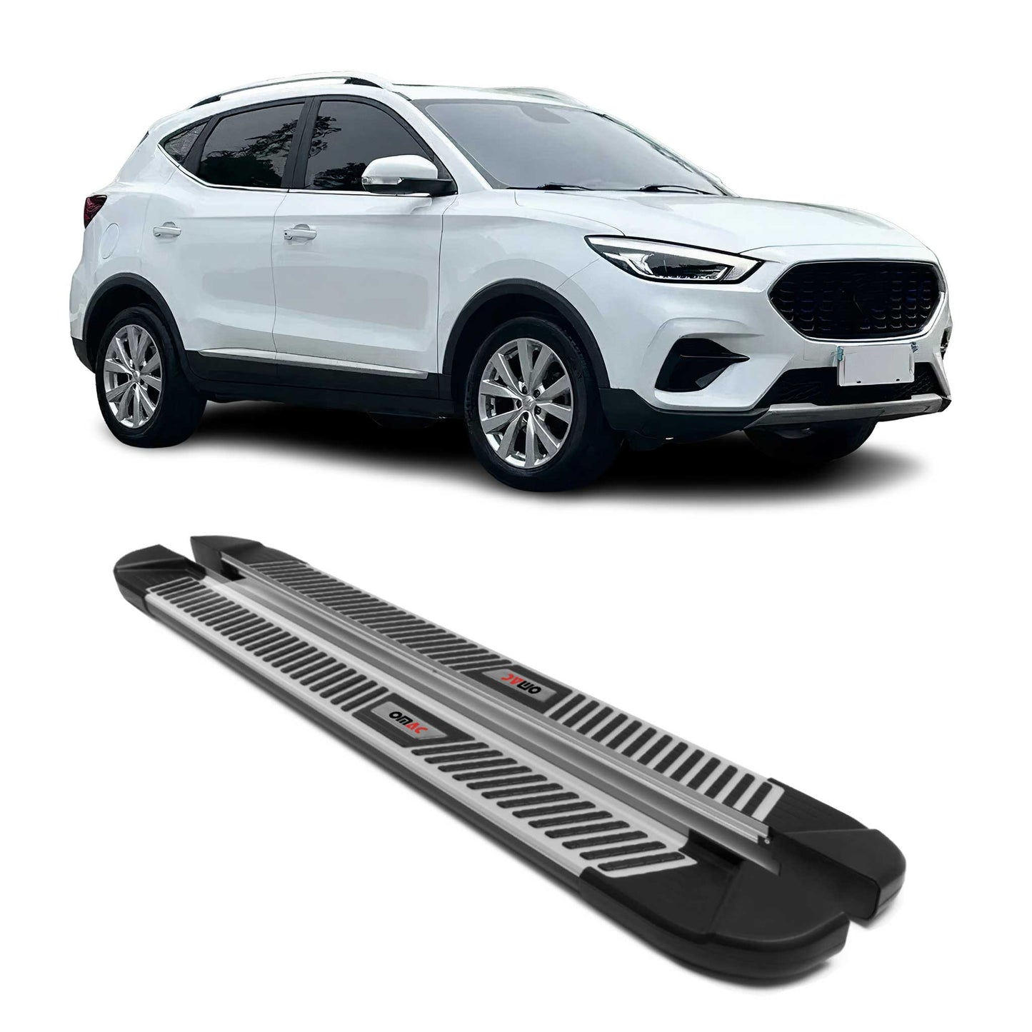 Trittbretter Seitenschweller Schweller für MG ZS 2018-2025 Alu Grau 2 tlg