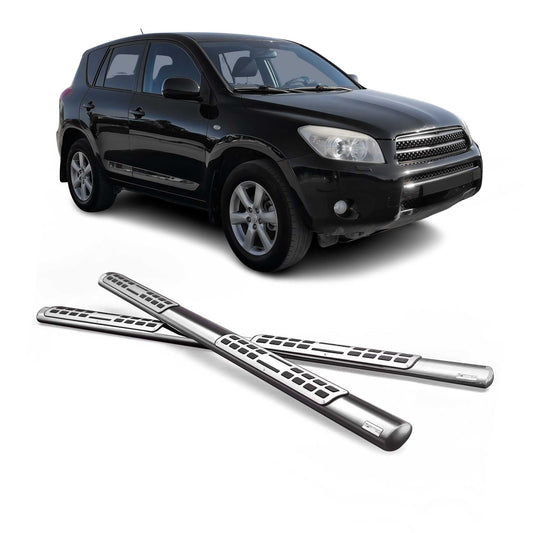 Praguri laterale/prăfuiri din oțel inoxidabil pentru Toyota RAV4 XA30 2006-2009, argintii