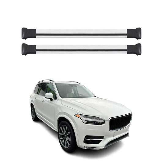 Portbagaj de plafon pentru Volvo XC90 2015-2019 75kg aluminiu argintiu 2 buc